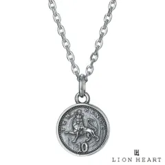 ライオンハート ライオン コイン ネックレス イギリス10ペンス硬貨 サージカルステンレス316L シルバー 金属アレルギー対応 メンズ ブランド LION HEART