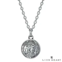 ライオンハート ライオン コイン ネックレス チェコ金貨 サージカルステンレス316L シルバー 金属アレルギー対応 メンズ ブランド LION HEART