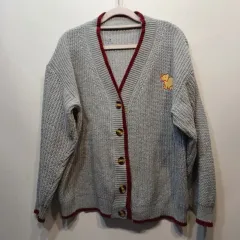 グレー象 刺繍 カーディガン 95 100 サイズ 秋 冬 62165