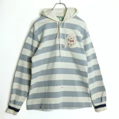 ピンクハウス★フード付きトレーナー ウサギワッペン♪ サイズL 白×ブルーグレー系 z18109