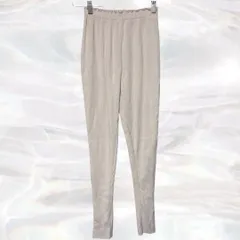 LOWRYS FARM　ローリーズファーム　パンツ　クリーム　レディース　無地　ウエストゴム　リブパンツ　ポケットなし　伸縮性あり