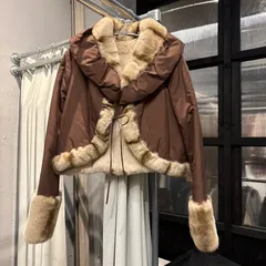 63　Harrods ハロッズ レッキス ラビット ファー fur 毛皮　jacket　Y2K　ジャケット　outer　アウター　お呼ばれ　デート　オフィスカジュアル　食事会　可愛い　お出かけ　上品　最高級のサムネイル