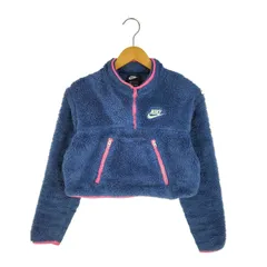 ナイキ NIKE ショート丈 ロゴ刺繍 ハーフジップ フリース レディース import：XS 