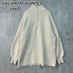 GALLARDAGALANTE NAVY ガリャルダガランテ ハーフジップ ニット セーター アイボリー系 GGZ1012305A0006 畦編み プルオーバー ボリュームスリーブ オーバーサイズ  サイズF フリーサイズ  ★ ◆■