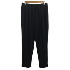 コルディア CORDIER パンツ テーパード ロング イージー タック ウエストゴム 無地 40 黒 ブラック