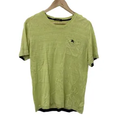 Burberry Black Label(バーバリーブラックレーベル) 半袖セーター サイズ3 L メンズ美品  - イエローグリーン クルーネック/麻