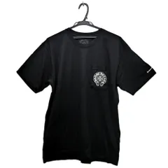 【名東】クロムハーツ ホースシュー ロゴ ポケット Tシャツ バックプリント ブラック 黒 ホワイト サイズL カットソー 半袖
