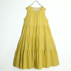 【美品】ピンクハウス★ふんわりフォルム♪ドットptワンピース 黄色系 たっぷりギャザー♪薄手 z18132