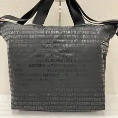 208　LeSportsac　レスポートサック　 トートバッグ　2way　ショルダーバッグ　 PEANUTS　コラボ　SNOOPY　70周年　 スヌーピータイポグラフィブラック　 黒系　総柄　ナイロン　DELUXE EASY CARRY TOTE　 レディース