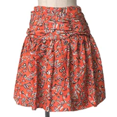 ■美品■MIUMIU ミュウミュウ ミニスカート サイズ40 ギャザー プリーツ フレア ミニスカート イタリア製 ブランド古着【中古】20260225/RA8114