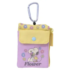 【メール便】スヌーピー 定期入れ ポケット付きパスケース 花 ピーナッツ スモールプラネット リール付き ICカードケース キーケース キャラクター グッズ 