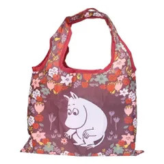【メール便】ムーミン エコバッグ ミニショッピングバッグA お花 ブラウン 北欧 スモールプラネット お買い物かばん キャラクター グッズ 