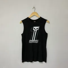 ハーレーダビッドソン ヴィンテージ ブラック ノースリーブ Tシャツ M