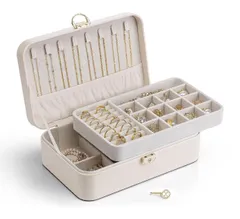 『特価』 Vlando ジュエリーケース おしゃれ 引き出し 大容量 鍵付き アクセサリー 収納 ボックス ジュエリーオーガナイザー ネックレス イヤリング リング ブレスレット 収納ボックス 女の子 女性用 ギフト プレゼント 誕生日 (M-オフホワイト)