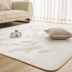 『数量限定』 ベージュ 床暖房 オールシーズン 制菌防臭 HOT】 【SOFT おしゃれ 北欧 滑り止め付 毛足4mm 24時間持続制菌消臭 【至極の肌触り】 フランネルラグ 絨毯 約1.5畳 135×185cm 洗える ラグマット ラグ カーペット Mensのサムネイル