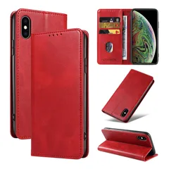 【数量限定】iphonexs 用 用 用 カバー カード収納 スマホケース x 耐衝撃 iphone iphone スタンド機能 落下防止 ケース xs 通用手帳ケース】マグネット式 防塵（レッド） X/XS QUEASON【iPhone