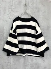 HARDIN KNITWEAR ハーディンニットウェア JOURNAL STANDARD ショートボーダー Tシャツ sizeF/白×黒 ■◆ レディース