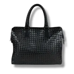 ボッテガヴェネタ　BOTTEGA VENETA イントレチャートレザー　ビジネスバッグ　ブリーフケース　ブラック　黒