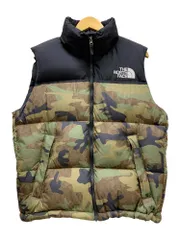 THE NORTH FACE (ザノースフェイス)  Novelty Nuptse Vest ノベルティーヌプシベスト ND92233 S カーキ×ブラック 迷彩 メンズ/036
