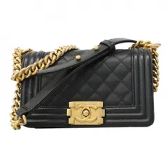 シャネル(Chanel) シャネル ショルダーバッグ ボーイシャネル チェーンショルダー キャビアスキン ブラック レディース