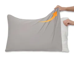 抗菌 防臭 通気 吸汗 オールシーズン ストレッチ Ｔシャツ素材 サラサラ 柔らか 洗える 枕套 封筒式 のびのび枕カバー pillow ピローケース いろんなサイズやかたちのまくらにのびのびフィット まくらカバー case 綿 43×63 枕カバー グレー 