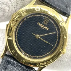 動作未確認　Renoma　レノマ　8031-G03936　クォーツ腕時計　黒文字盤　レザーベルトのサムネイル