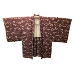 ☆【着物】　羽織　紬　茶　花　女性用　レディース
