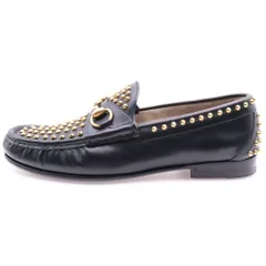 GUCCI (グッチ) 1953 60周年記念 ホースビット スタッズ レザー ローカットシューズ ローファー ブラック