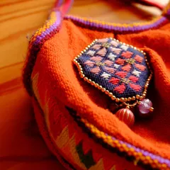 こぎん刺しサクラブローチ【刺し子☺︎刺繍】桜2026