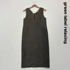 green label relaxing グリーンレーベルリラクシング☆CS T/R/PU ヘリンボーン ジャンパースカート F ブラウン系