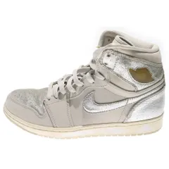 NIKE (ナイキ) 【観賞用 2009年製】 AIR JORDAN 1 RETRO HIGH SILVER エアジョーダン1 レトロ ハイカットスニーカー シルバー/ホワイト US10/28cm 396009-001