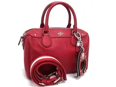 COACH コーチ ハンドバッグ F11808 レッド レザー レディース 2WAY 美品