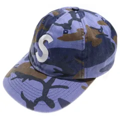 SUPREME (シュプリーム) 25SS Pigment Coated S Logo 6-Panel Sロゴ 迷彩 6パネルキャップ 帽子 パープル