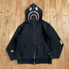 シャーク パーカー Lサイズ ブラック shark full zip hoodie a bathing ape BAPE black エイプ ベイプ アベイシングエイプ PONR wi4