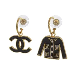 シャネル CHANEL ジャケット ココマーク ピアス GP ブラック ゴールド色 02A 中古 新入荷 CH1116