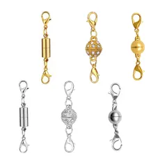 ネックレス 留め具 マグネットクラスプ 6個セット 延長用金具 接続金具 延長調整 アクセサリーパーツ エンドパーツ ネックレス ブレスレット ジュエリー用 DIY ハンドメイド クラフト用品 手作り素材