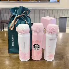 411.  スターバックス starbucks 水筒 魔法瓶 ステンレスボトル 桜 水筒 500ml 保冷保温 魔法瓶 男女兼用 軽量構造 直飲み