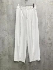 美品 UNIQLO ユニクロ 221-473638 タックワイドパンツ テーパード パンツ sizeS/白 ■◆ レディース