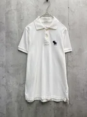 Abercrombie Kids アバクロンビーキッズ Abercrombie & Fitch マッスル スリムフィット ビッグロゴ刺繍 半袖 ポロシャツ sizeXL/白 ■◆ レディース