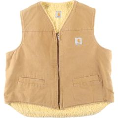 Carhartt (星タグ)ダック地 ボアベスト ベージュ 古着 アメカジ - メルカリ