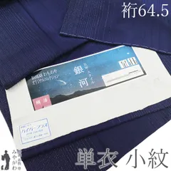 【新古品】 小紋 単衣 着物 未使用 正絹 春 秋 銀河 銀糸 濃紺紫色 細縞 BANKAN わものや 扱い オリジナルコレクション 丹後ちりめん カジュアル ストレッチ 背伏せ仕立て 仕立て上がり 身丈158 裄丈64.5 Ｍサイズ みやがわ sb17085