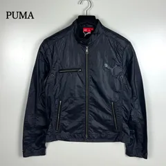 PUMA y2k style archive nylon riders jacket M プーマ ナイロン ライダースジャケット 切りっぱなし 短丈 メンズ アーカイブ レア 光沢