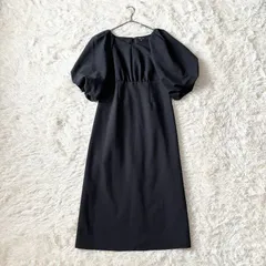 INDIVI　インディヴィ　バルーンスリーブワンピース　ロング丈　黒　40　L