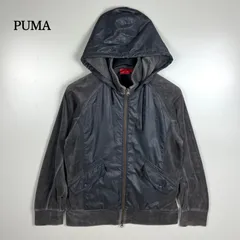 PUMA y2k style archive nylon velours zip hoodie M プーマ 切替 ジップパーカー ナイロン ベロア 短丈 メンズ アーカイブ レア
