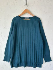 【未使用】NEWYORKERニューヨーカー　ウール混春ニット　sizeM ブルーグリーン　丸襟　ウール混　レディース　トップス　匿名配送　wい36