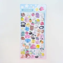 ステッカー 3D立体シール うさぎとひよこ 怪獣 パンダ ネコ クマ ゾウ 卵 ピンク イエロー ボンボンシール ドロップシール 3Dシール ぷくぷく シール交換 キラキラ かわいい 人気 St-20 ビーズクラブ