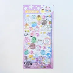 ステッカー 3D立体シール おばけミックス ホワイト お化け 星型 ピンク 水色 透明 クリア 紫色 ボンボンシール ドロップシール 3Dシール ぷくぷく シール交換 キラキラ かわいい 人気 St-25 ビーズクラブ