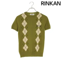 ミュウミュウ  MML974 アーガイル柄カシミア半袖ニット レディース 36