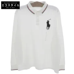 POLO RALPH LAUREN ポロ ラルフローレン コットン 鹿の子 ビックポニー 長袖 ポロシャツ トップス メンズ ホワイト XXL XXL