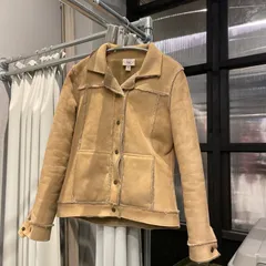 L　ローラアシュレイ LAURA ASHLEY ボア フェイクムートン　ジャケット アウター ベージュ　beige　お呼ばれ　デート　オフィスカジュアル　食事会　可愛い　お出かけ　上品